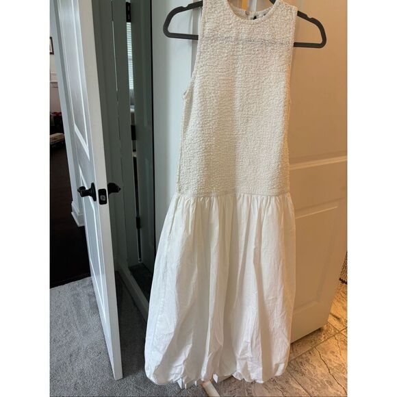 NWOT ZARA ⭐️VIRAL⭐️ WHITE SLEEVELESS BALLOON POPLIN DRESS Sz Sm $118 - Picture 3 of 9